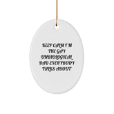 Funny Gay Unbiological Dad Oval Ornament Gifts from Men to Unbiological Dad at Christmas Unique Gifts for Unbiological Dad - Image 1
